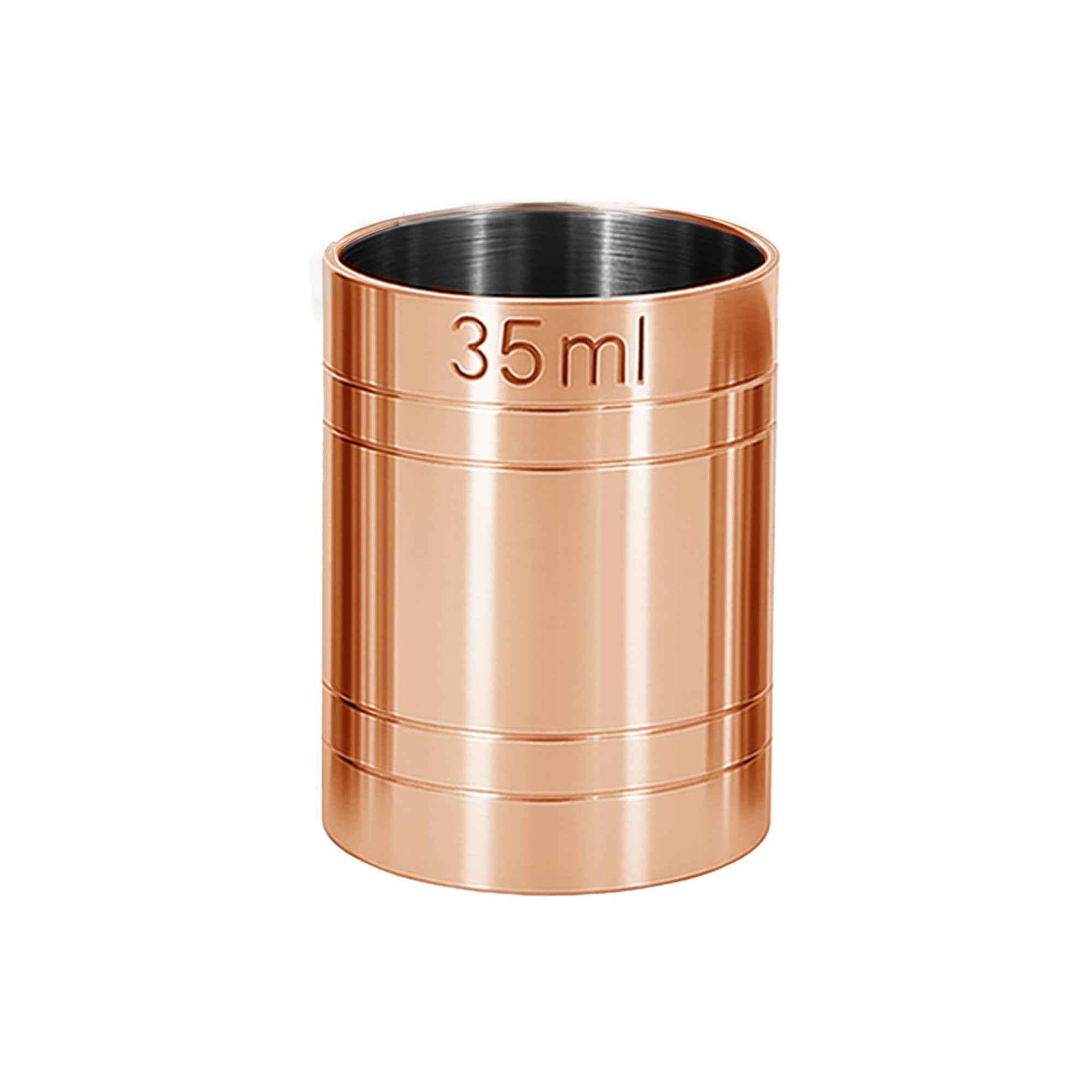 Chabrias Ltd 35ml Copper Premium Stainless Steel Copper Thimble Measure Barware Professional Spirit Measuring Cups, Home Bars, Cocktail Stations & Bartenders, Government Stamped