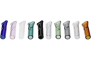 AOMI Reusable Glass Tips for Filter Flat Mouthpiece, Multi-Color Ø9mm Outer Diameter Ø6mm Inside Diameter 35mm Length for DIY Easy Clean Color 10 Pack