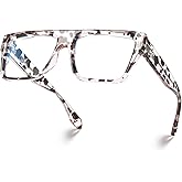 VISOONE Chunky Square Trendy Blue Light Blocking Glasses TR90 with Preppy Look for Women Men ALBA