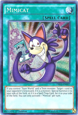 Yu-Gi-Oh! - Mimicat (DRL2-EN027) - Dragons of Legend 2 - 1st Edition - Secret Rare