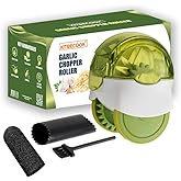 Garlic Chopper Roller Set with Peeler and Cleaning Brush - Effortless Garlic Mincing