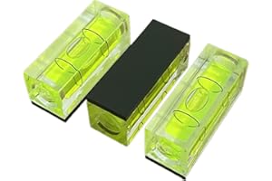 LAIESYA 3Pcs Small Square Magnetic Spirit Levels Set Precision Bubble Level Mini Horizontal Bubble Measuring Tool (15x15x40mm, Magnetic)