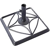 Four Seasons Courtyard Umbrella Base Fits Up To 2" Umbrella Pole for Garden, Patio, Yard, and Outdoor Events, Black, 18.5 Inch