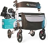 Helavo 4-Wheel Rollator Walker with Seat Foldable Lightweight Aluminum view 1
