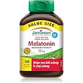 Jamieson Melatonin 10 mg Maximum Strength, Dual-Action Timed Released, Improves Sleep Quality and Duration, Helps Reset the B
