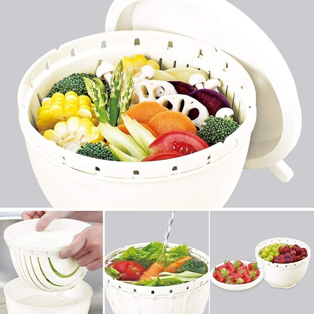 Bowl - Fruit Vegetable Salad Cutting Bowl Wave Shape Hollow Washing Strainer Holder - Strainer Machine White Cutter Sx85 Fresh Press Wash Basin Fruit Stand Colander Plastic Bowl Soup Sink Orange