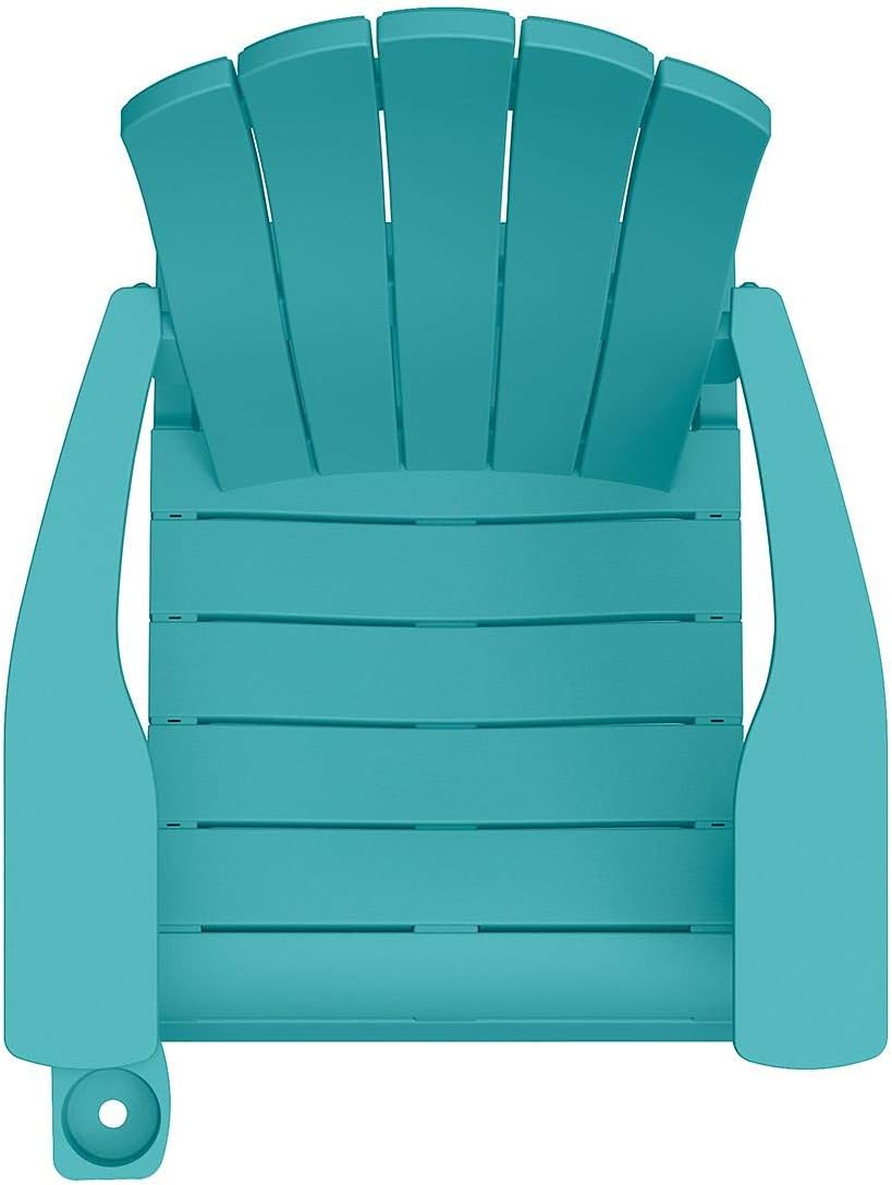 Outdoor Patio Garden Deck Furniture Resin Adirondack Chair with Built-in Cup Holder (Teal): Kitchen & Dining