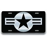 USAF Roundel Etched Aluminum License Plate | 6-Inches by 12-Inches | Car Truck RV Trailer Wall Shop Man Cave | VLP855