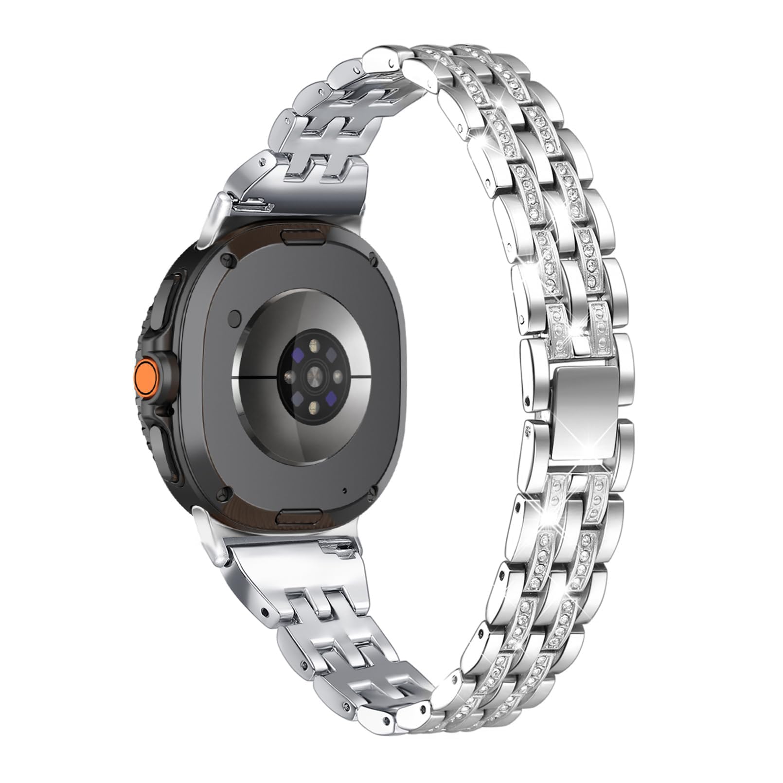 Photo 1 of Mtozon Bling Women Slim Band Compatible with Samsung Galaxy Watch 8 40mm 44mm/Watch8 Classic 46mm Dressy Wristbands, Silver