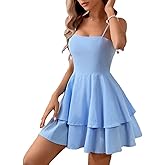 QNNGXX Women's Backless Bow Tie Short White Dress Sexy Graduation Dresses Homecoming Dresses for Teens