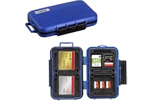 LYNCA 24 Slots Memory Card Case Water-Resistant & Anti-Shock Memory Card Holder for 8 SD SDXC SDHC Cards 4 CF Cards 12 Micro 