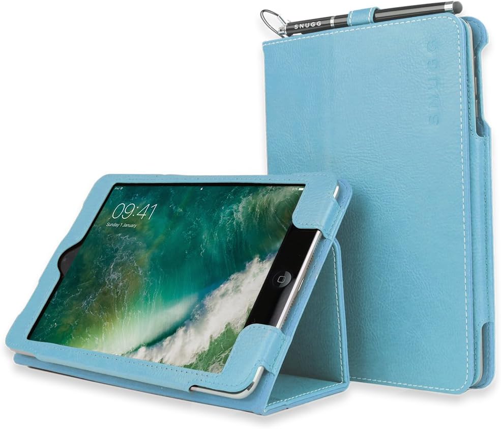 SnuggiPad Air 2 BabyBlue Leather Smart Case Cover Apple Protective Flip Stand Cover