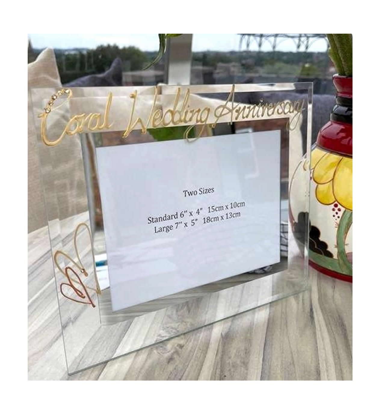 Coral (35th) Wedding Anniversary Photo Frame Land (Milestone) Standard 6” x 4”