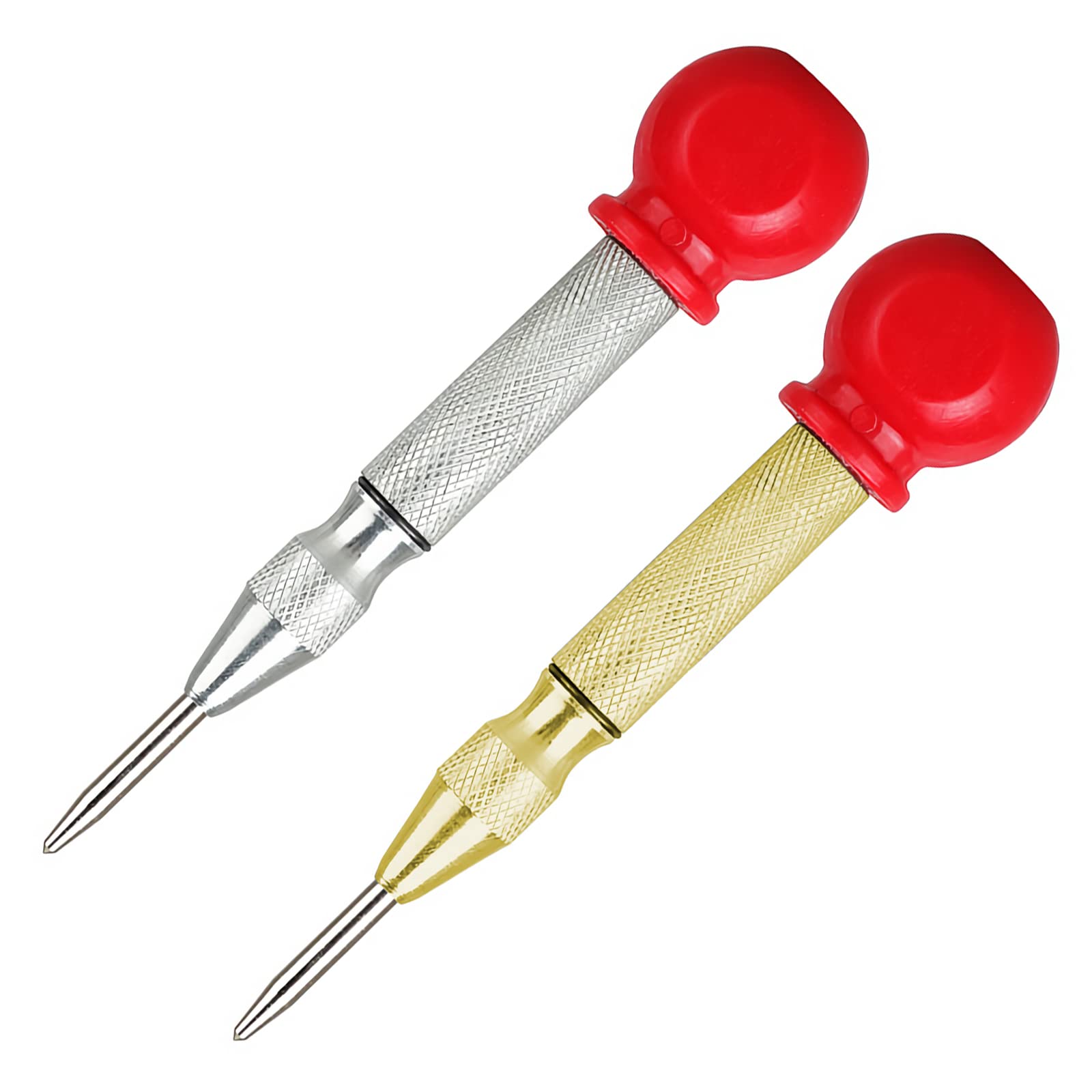 YUTOU Automatic Centre Punch Tool Adjustable Centre Punch Automatic Drill Grain Stamp Automatic Center Punch with Cushion Cap Spring Loaded Centre Hole Punch Tool for Wood Metal Plastic