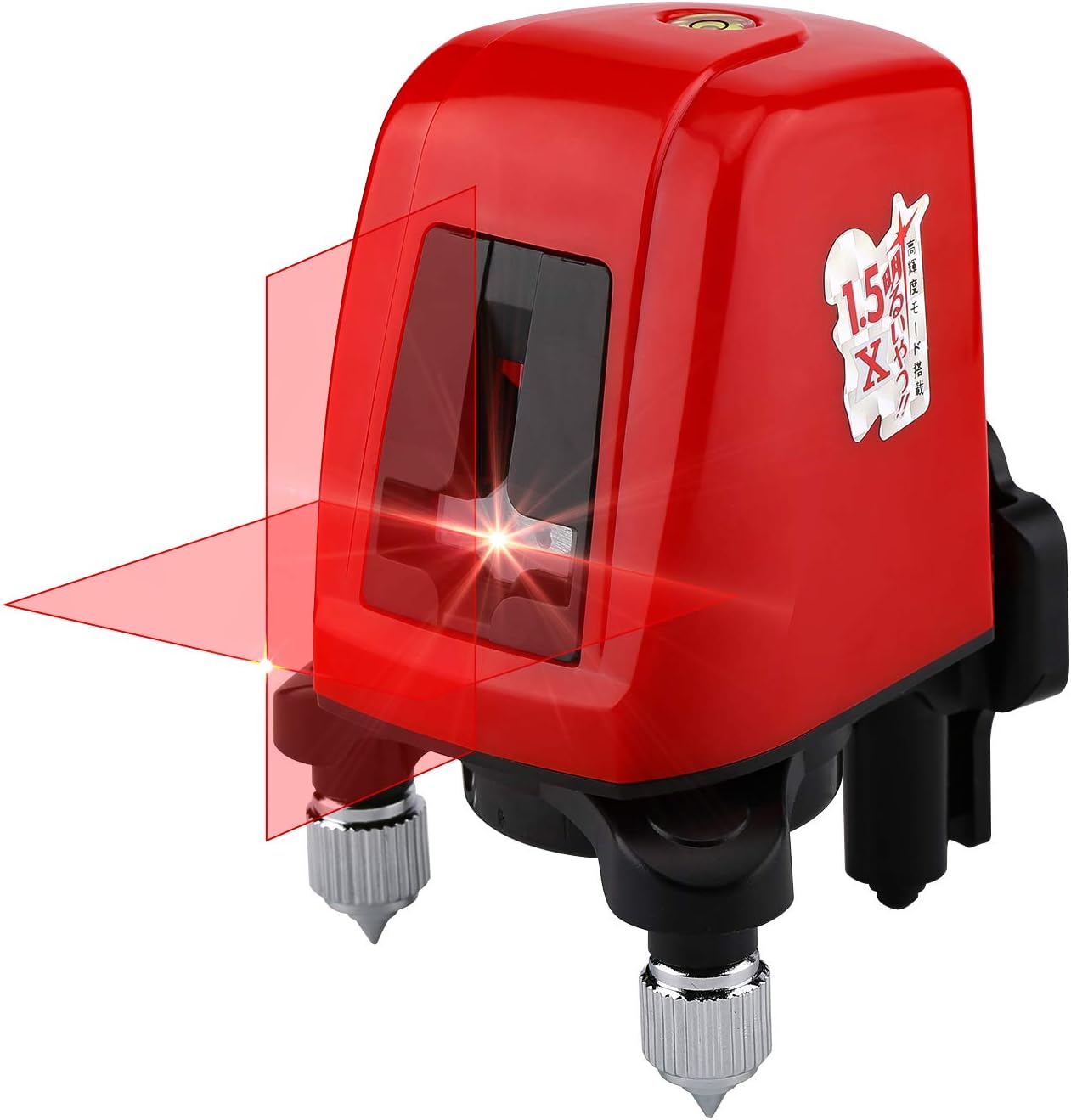 FOUCAULT Cross Line Laser Level, Self-Leveling Vertical and Horizontal Lines, Construction Laser with Adjustable Feet Alignment Tool 360 degree Rotatable