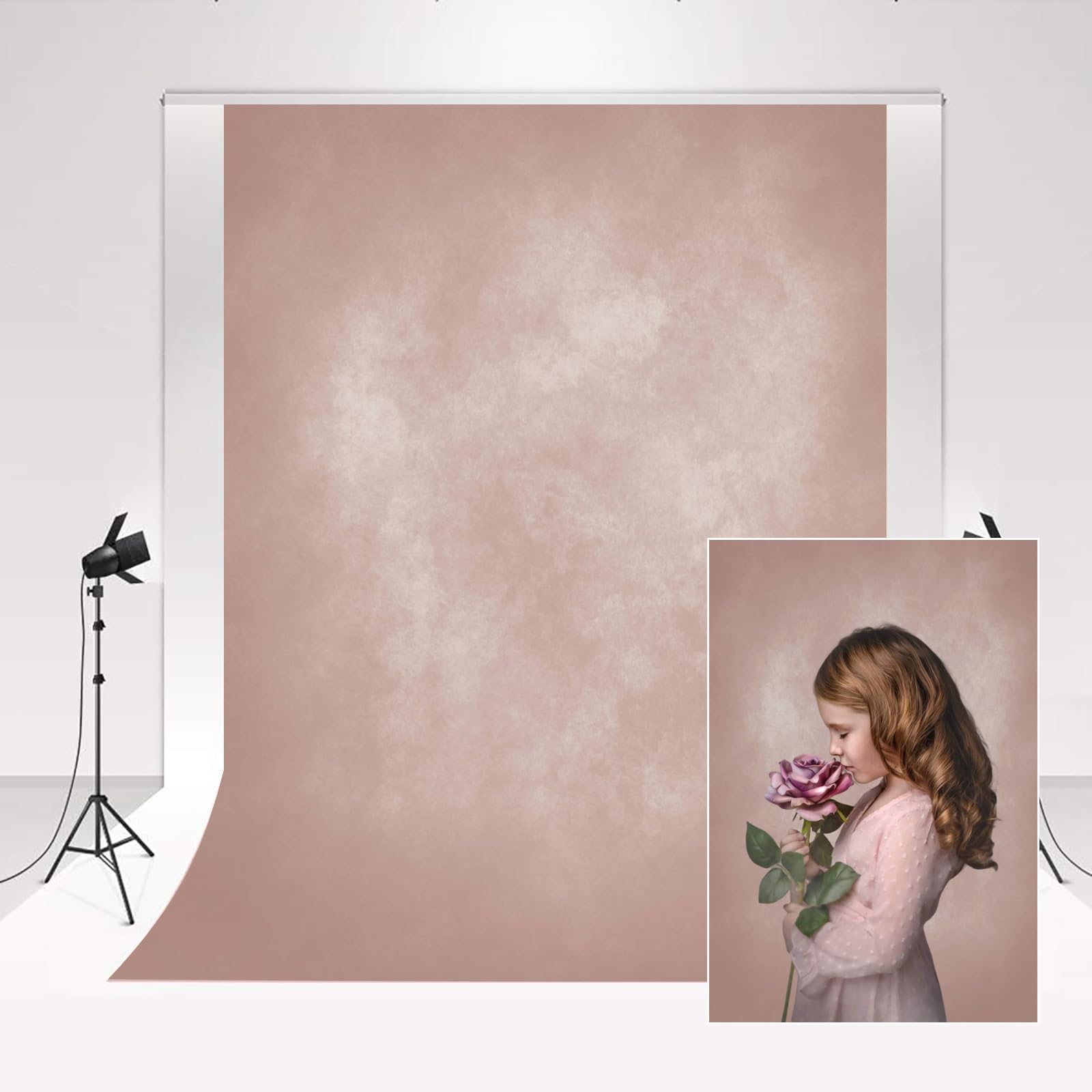 Kate Abstract Character Photography Backdrop - 1.5 * 2.2m/5 * 7ft Pink Texture for Portraits — image 1