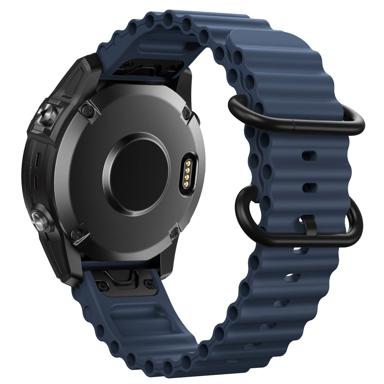 NotoCity for Garmin Fenix 6 pro Strap,22mm Quick Fit Strap for Garmin Fenix 5/6/7/5Plus,Ocean Wave Silicon Strap for Garmin Forerunner 935/945/955/Instinct/Instinct 2
