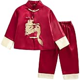 Guodeunh Boys Tang Suit Dragon Kung Fu Outfit Chinese New Year Clothing Chinese Traditional Clothes for Kids