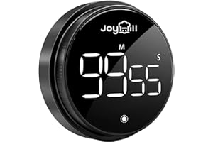 JOYHILL Digital Kitchen Timer, Large LED Display with Magnetic Countdown 3 Volume Levels, Ideal for Cooking Classroom Studying Fitness, Timer for Kids and Seniors Black