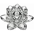 Amlong Crystal Crystal Lotus Flower with Gift Box, 5 Inch, Clear