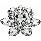Amlong Crystal Crystal Lotus Flower with Gift Box, 5 Inch, Clear
