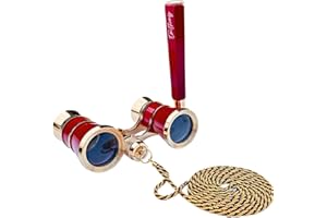 Emthony Red Opera Glasses for Women or Men | Binoculars for Concerts and Theater Binoculars | Tiny Metal Binoculars Flask for an Immersive Cinema Experience