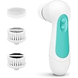 Water-Resistant Facial Cleansing Spin Brush Set with 3 Exfoliating Brush Heads - Complete Face Spa System by CLSEVXY - Advanc
