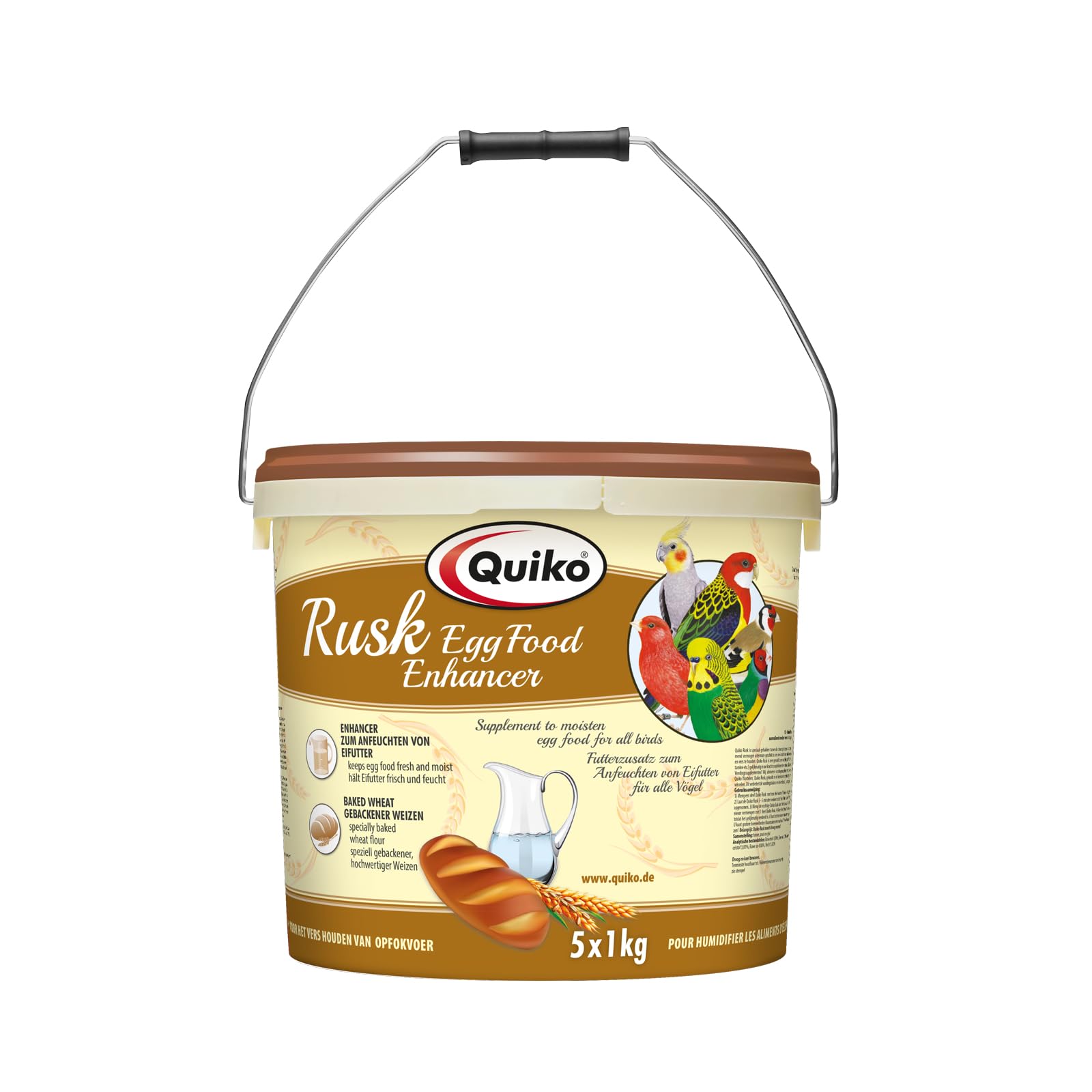 Quiko Rusk 5 Kg - Special feed additive for moistening egg feed, rearing feed & soft feed for pet birds & racing pigeons — image 1