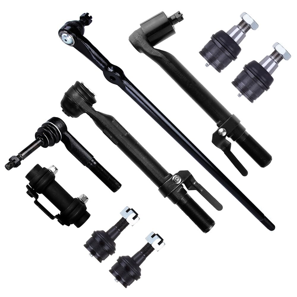 Photo 1 of (PARTIAL SET) (UNTESTED) SCITOO 9pcs Front Suspension Kit Outer Tie Rod End Adjusting Sleeve Upper Lower Ball Joint Center Link Tie Rod Right Outer Tie Rod Fit 2005-2010 For F250 Super Duty 2005-2010 For F350 Super Duty