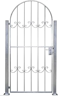 Gartentor Komplett-Set Luna Rundbogentor inkl. Pfosten Türgriff 960x1990 mm