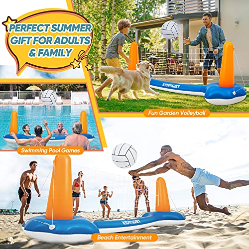 Pool Volleyball Set & Basketball Hoop 120'' Larger Pool Volleyball Net