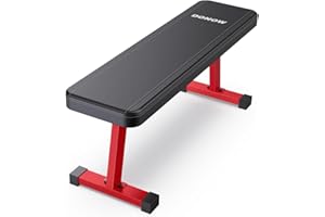 DONOW Flat Weight Bench, Workout Exercise Bench Strength Training Bench Press for Home Gym Easy Assembly 600LBS