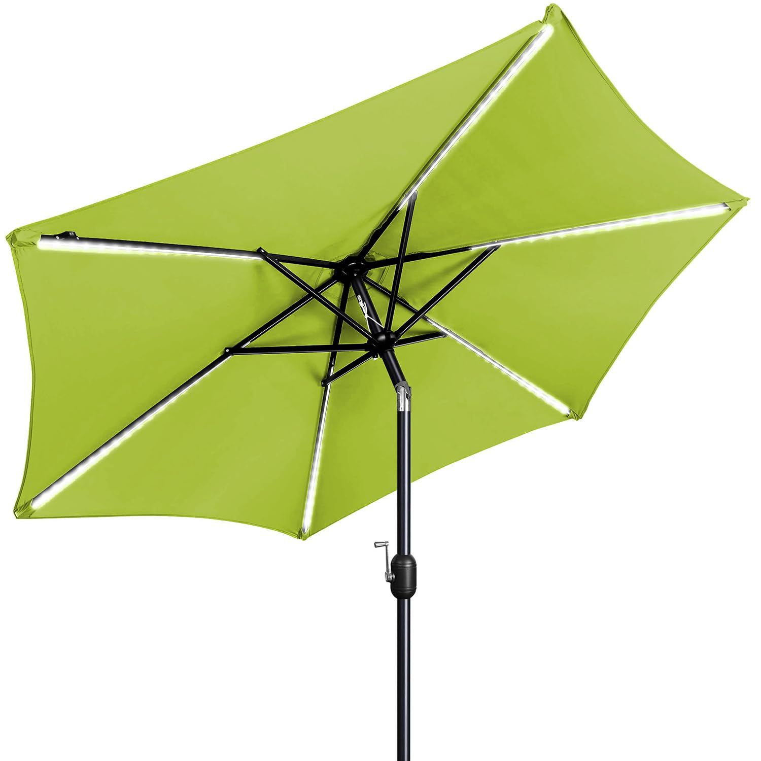 Photo 1 of *MISSING PARTS - See Clerk Notes*
FRUITEAM Meteor Lighted Patio Umbrella, 7.5FT Outdoor Evening-Dining Table Umbrella with Solar Lights, All-Weather UV Blocking Sun Shade, for Pool, Deck, Garden, Backyard (Lime Green)