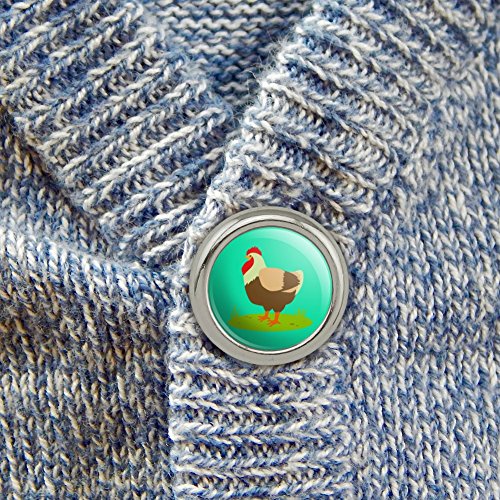 Chicken in Profile Metal Craft Sewing Novelty Buttons - Set of 4