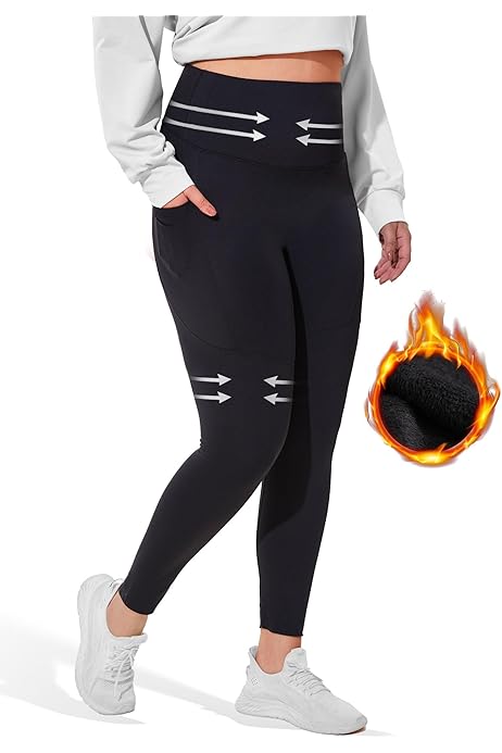 Heathyoga Plus Size Leggings With Pockets - High Waist Tummy Control Yoga Pants