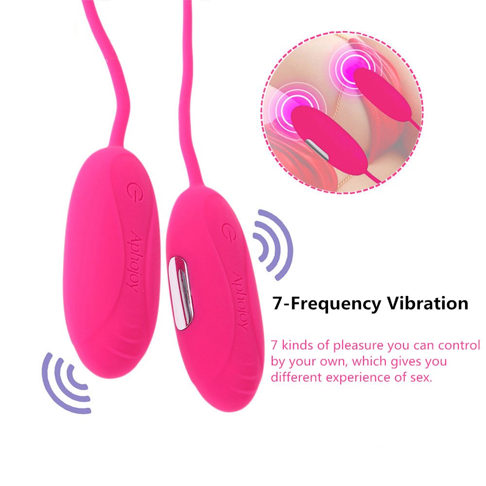 Vibrating Love Egg Vibrators Sensual Massage Sex Tool Double Mini Eggs Wired Massage with 7 Frequency Low Noise Breast Toy Adult Toys for Couples Sex (Rosy)