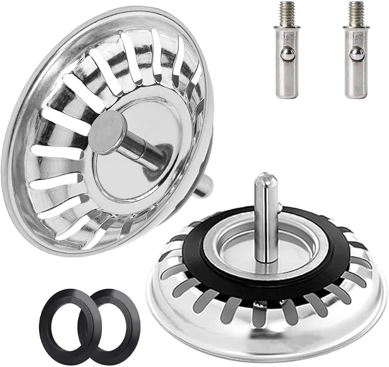 tifanso 78mm Kitchen Sink Strainer Plug Stainless Steel 2 Pack UK Sinks