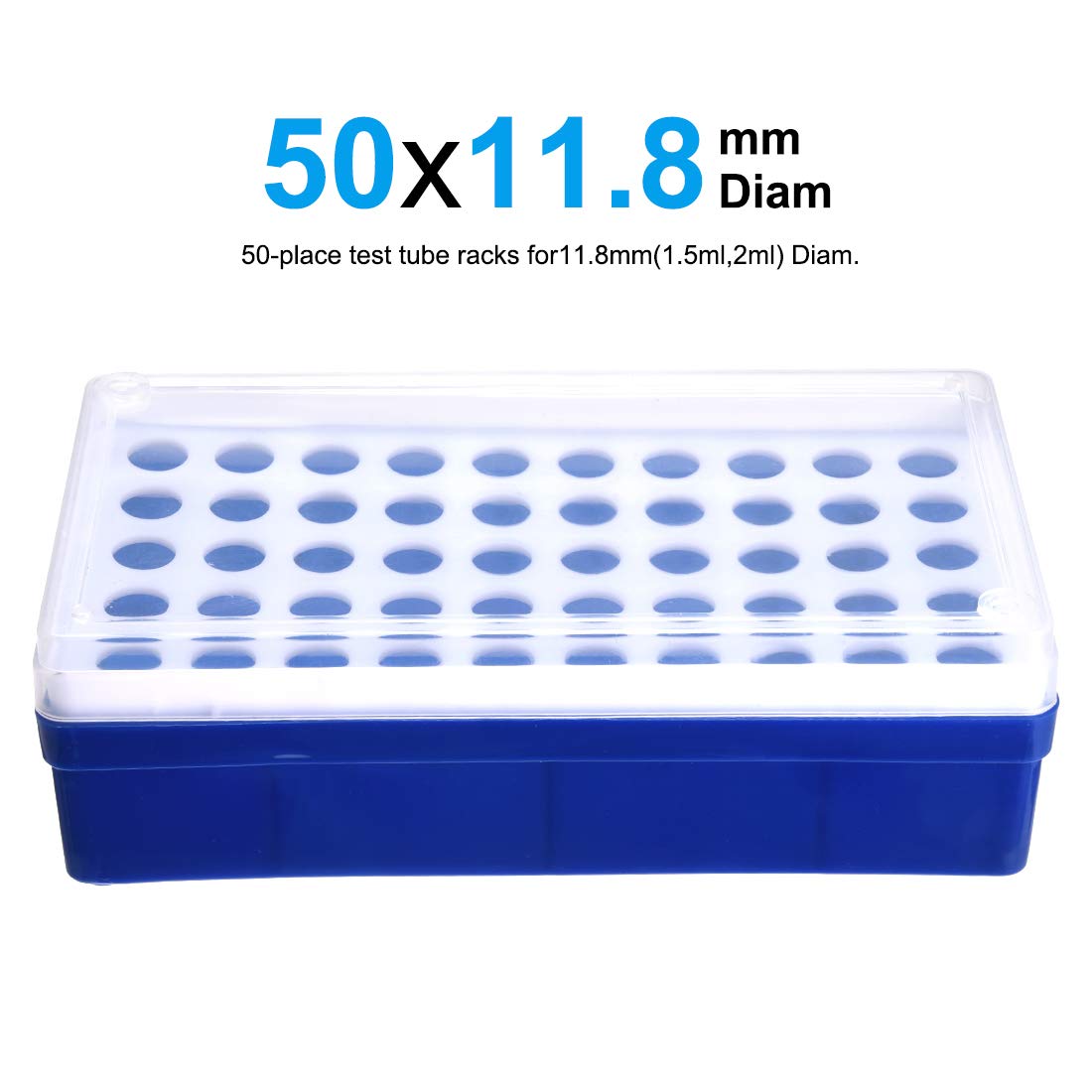 sourcing map Tube Rack Polypropylene 50-Well Blue for 1.5ml, 2ml - Image 3