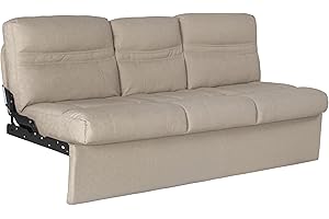 Thomas Payne RV Jackknife Sofa, 72", Transitions to Bed, Fold-Down Center, Cupholders, PolyHyde Fabric, High-Density Foam, In