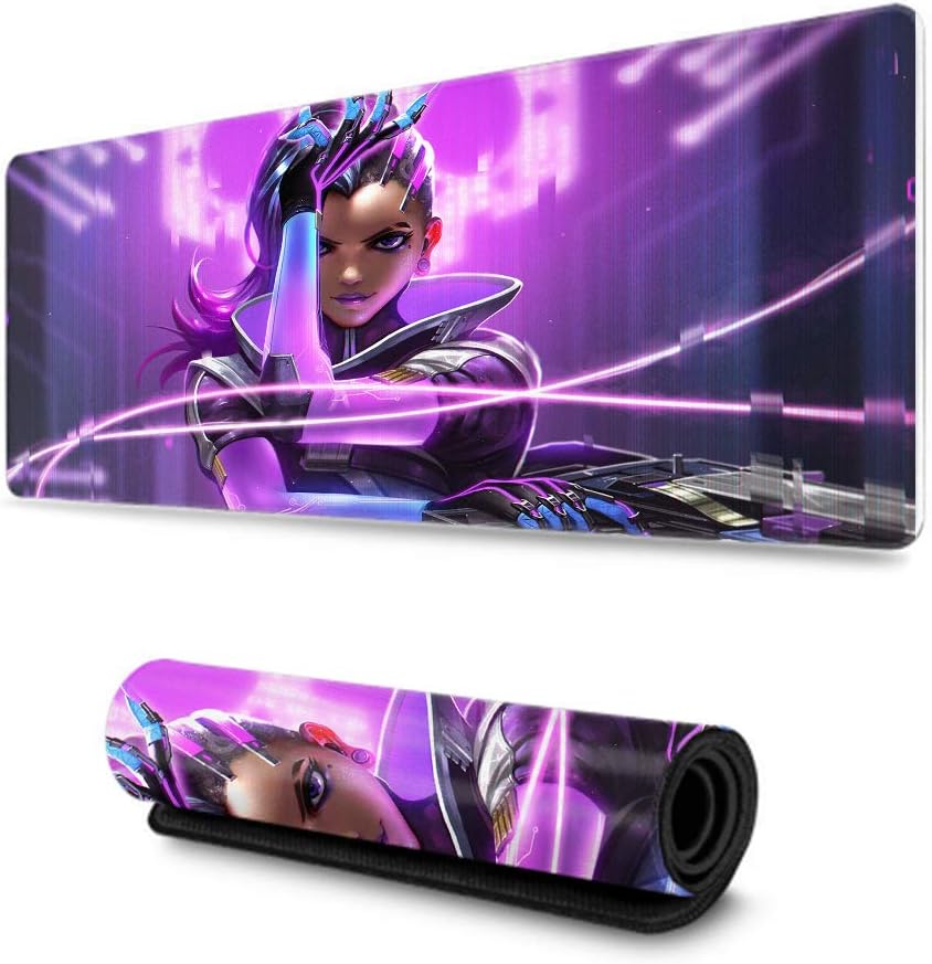 Overwatch,Gaming Mouse Pad with Wrist Support,Non-Slip Rubber Base Mouse Pad,Small Mouse Pad,Ultra Thick 3Mm-(Sombra)