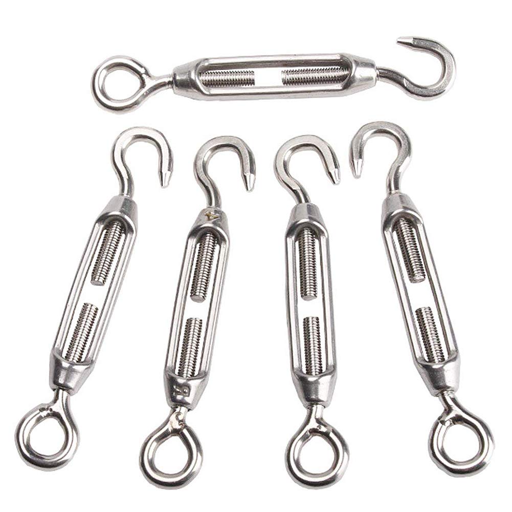 Pack De 8 Tensores M4 De Acero Inoxidable - Con Gancho Para Cables