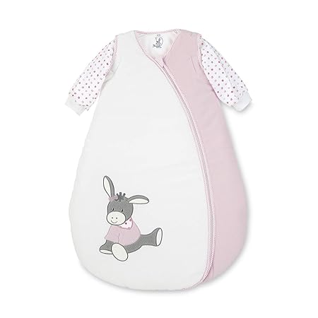 Sterntaler Schlafsack für Kleinkinder, Abnehmbare Ärmel, Wärmeregulierung, Reißverschluss, Größe: 70, Emmi Girl, Weiß/Rosa