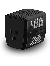 2000W Step Down Voltage Converter 220V to 110V and Universal Travel Plug Adapter Combo for Hair Dryer Steam Iron Cell phone Laptop MacBook - Plug Adaptor US to Europe, UK, AU, Asia Over 150 Countries