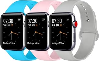 ATUP Compatible with for Apple Watch Band 38mm 40mm 42mm 44mm Women Men, Soft Silicone Replacement Bands Strap for...