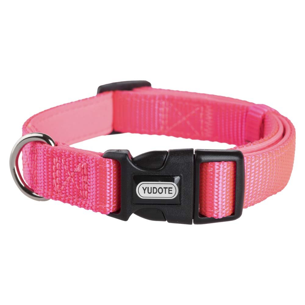 Yudote Adjustable Nylon Dog Collar with Soft Neoprene Padding for Large