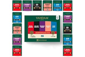 VAHDAM, Assorted Black Tea Bags Sampler (5 Flavors, 20 Ecofriendly Pyramid Tea bags) I Christmas 2024 Gift Ideas for Women & Men | Assam and Darjeeling Teas | Gluten Free & Non GMO