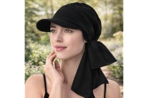 Women Cap Head Scarf with Visor Stretch Pre Tied Headwrap Sun Protection Hair Cover for Outdoor Sports Travel Daily Wear