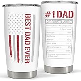 SANDJEST Best Dad Ever 20oz Insulated Tumbler with Lid for Father - Double-wall Insulated Stainless Steel Mug - Coffee Cup for Outdoor Travel Sport Office, Gift for Birthday Father’s Day