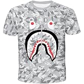Fashion Camo Shark Shirt Big Mouth Track Shirt Summer Beach T-Shirt for Men Women