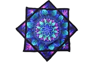 BVCY Flowstar Beginners Flow Star Spinning Cloth Easy to Rotate Sided Print Juggling and Skill Toy Fingertip Rotating Flow To